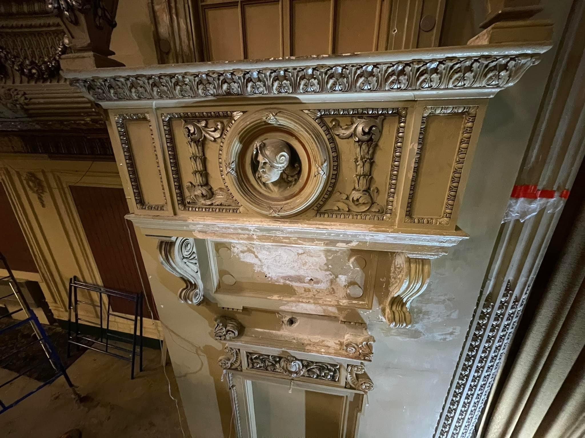 woodwork under restoration at Capitol Theatre
