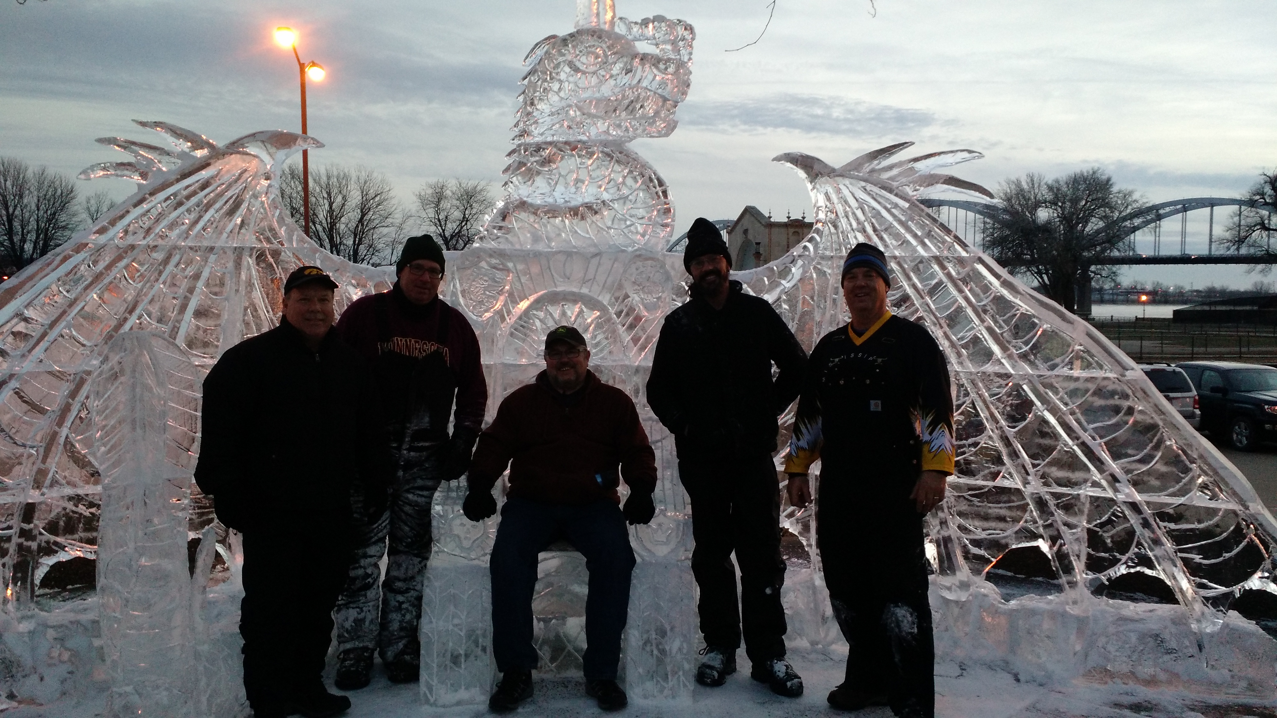 group shot of ice carvers at Icestravaganza